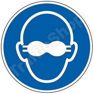 ISO 7010 Sticker Bijna Ondoorzichtige Bril Verplicht M007